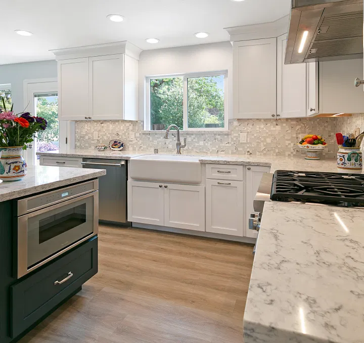 Design-build remodeling project in Brentwood showing modern kitchen renovation by Palazzo Kitchens