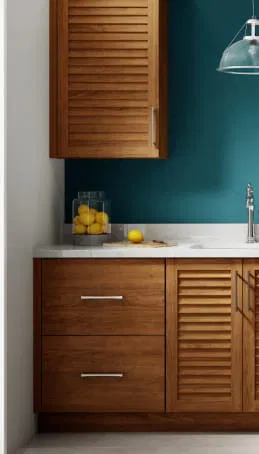 Custom kitchen cabinetry installation showing white shaker style cabinets and drawers