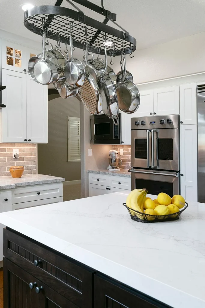 Professional countertop fabrication and installation process in Brentwood kitchen by skilled craftsmen