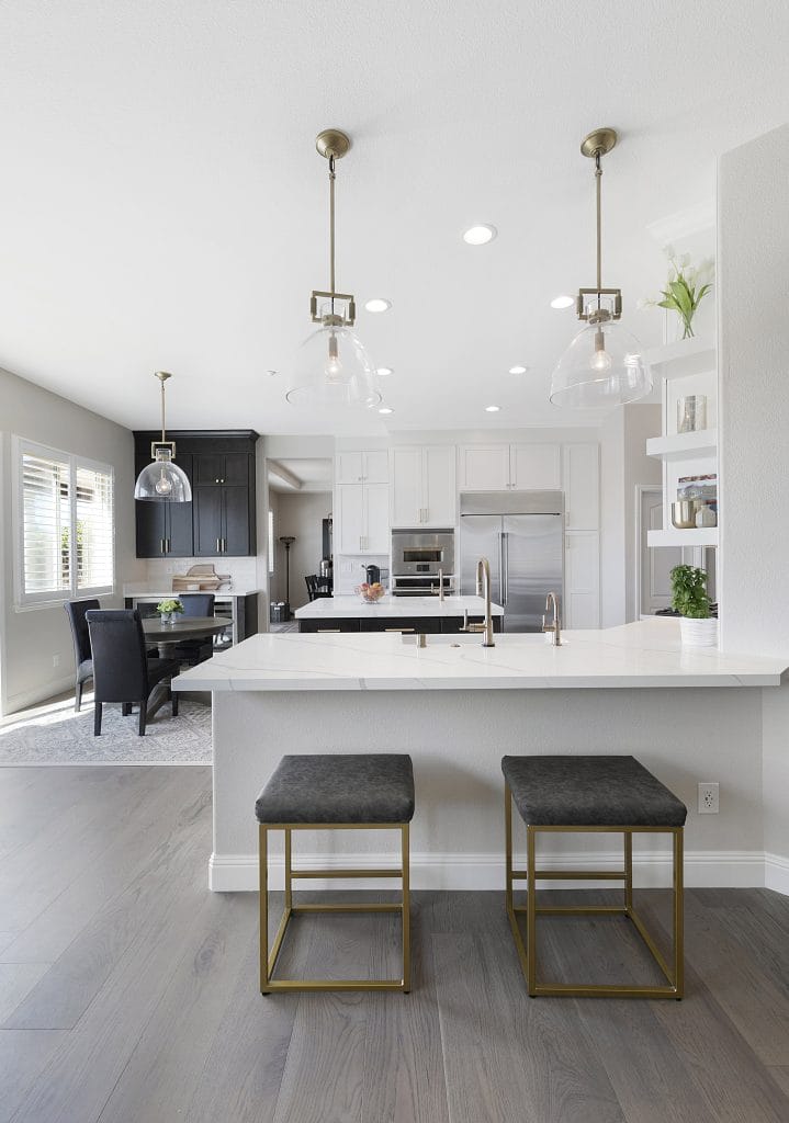 Design-build remodeling project showcase in Brentwood featuring custom kitchen renovation by Palazzo