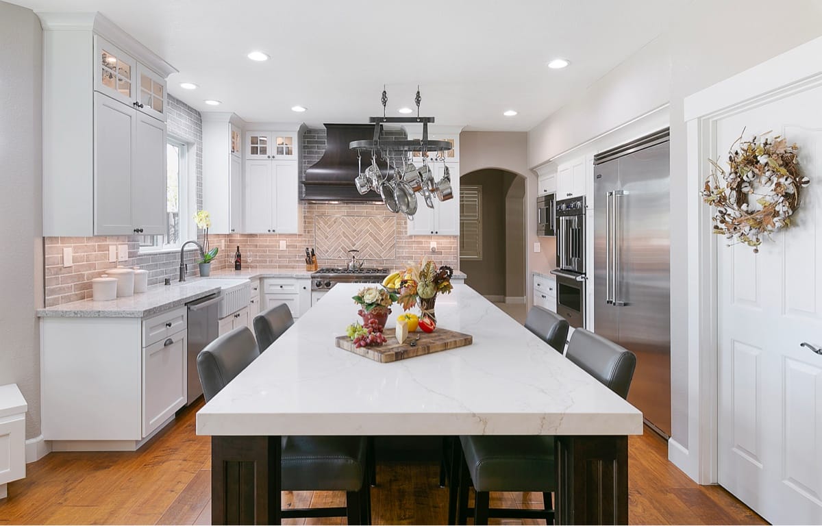 Custom kitchen renovation in Brentwood featuring modern cabinets and countertops