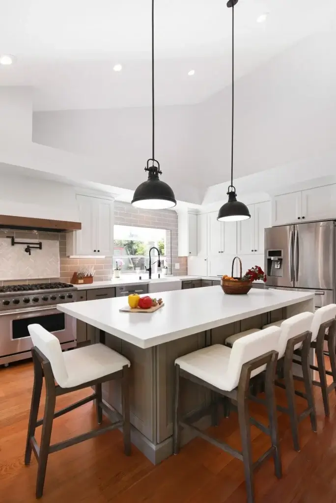 Design-build remodeling process showcasing custom kitchen renovation in Brentwood home