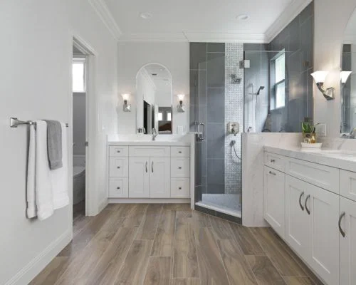 Palazzo Kitchens luxury bathroom renovation with custom vanity and elegant fixtures